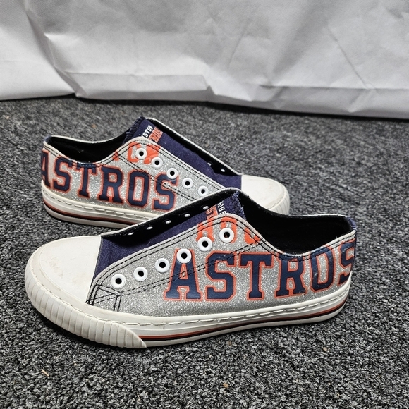 Foco Houston Astros Glitter Low Top Canvas Sneakers Size 7 - Picture 3 of 8